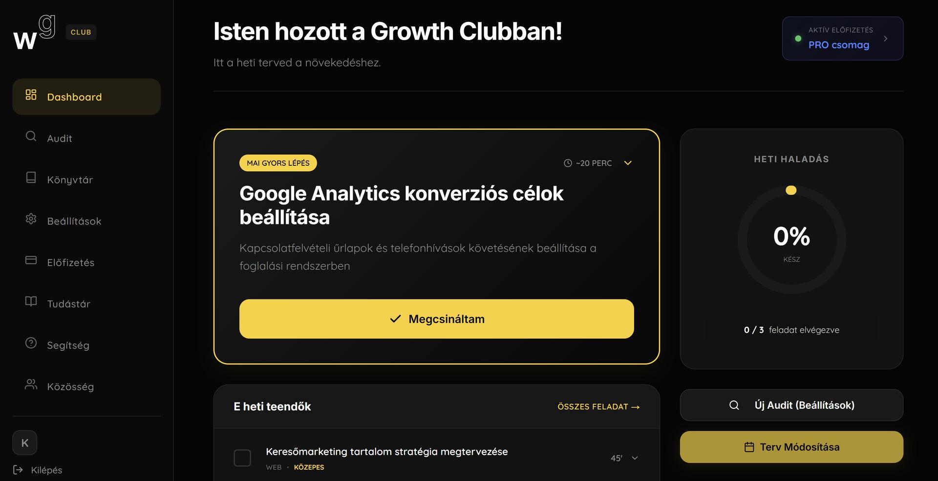 Growth Club Dashboard